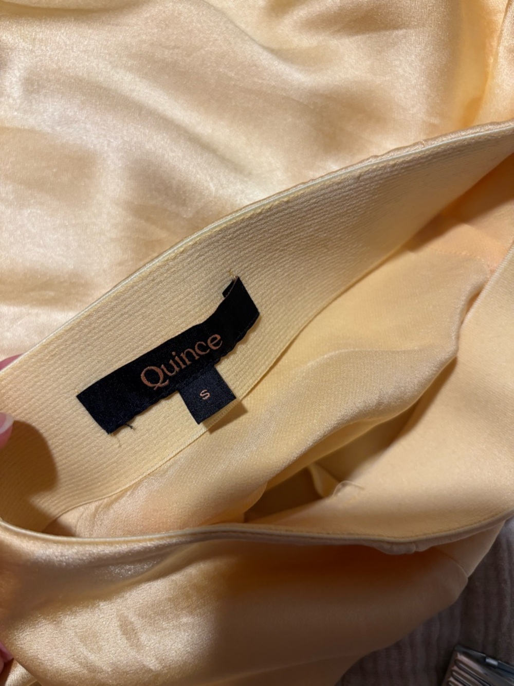 Quince Silk Skirt Midi in Yellow - Picture 2 of 9